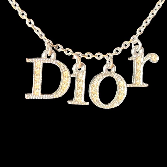 RARE Dior Vintage Logo Spellout Necklace - Picture 5 of 12